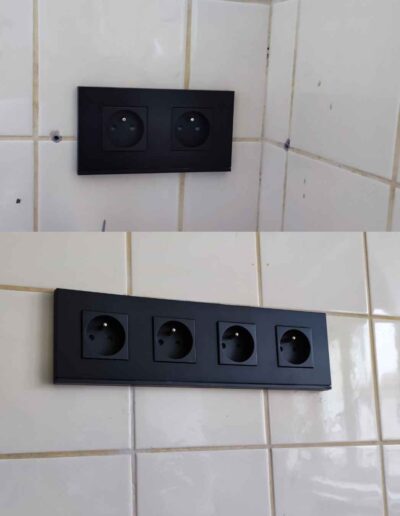 photos de chantier pour ajout de prise électrique dans la cuisine par l'entreprise C' à Dom'